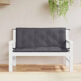 Cuscini Panca Giardino 2pz Antracite 120x50x7 Cm Tessuto Oxford /