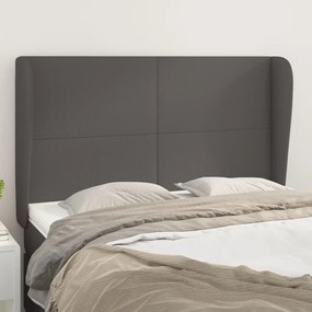 Testiera Ad Orecchio Grigio 147x23x118/128cm İn Similpelle /