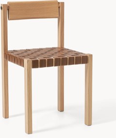 Sedia in legno con seduta in pelle Liza