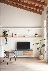 Mobile TV grigio-color naturale effetto rovere 140x52 cm Sierra - Teulat