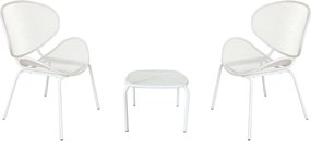 MIDDLE - set tavolo in metallo cm 41 x 41 x 43,5 h con 2 poltrone Herman