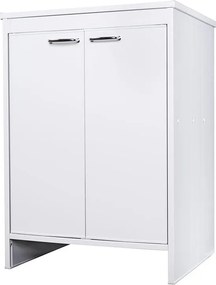 Mobile Lavanderia da Esterno 60x49x84 cm in PVC Bianco...