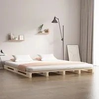 Letto a Pallet 120x200 cm in Legno Massello di Pino 821387