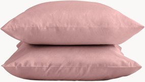 Set di 2 federe in percalle di cotone Mauve