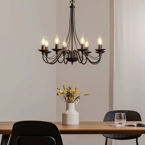 ALDEX Lampadario Rosa, nero, a 8 luci, metallo