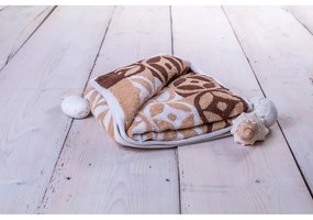 Asciugamano marrone in cotone 70x140 cm Compass - JAHU collections