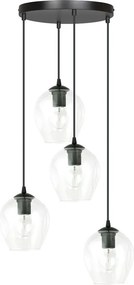Lampadario a Sospensione ISTAR 4 PREMIUM 4xE27 in Acciaio e Vetro