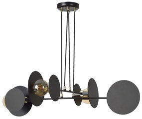 Lampadario a Sospensione in Acciaio IDEA 4 Nero/Bianco 4xE27 Colore del corpo Nero
