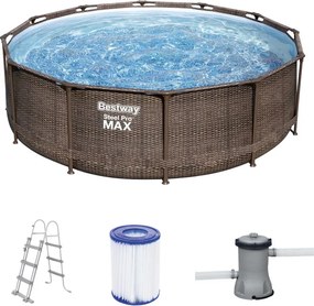 Bestway 56709 Steel Pro Max Pool Deluxe Series Ottica Rattano Frame 366x100 cm