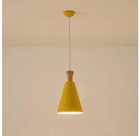 Lampadario a sospensione con filo 1xE27/15W/230V giallo diametro 20 cm