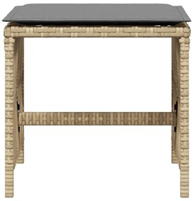 Sgabelli giardino cuscini 4pz beige misto 41x41x36cm polyrattan