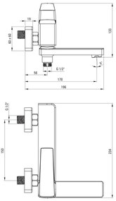 Deante BQL_N12M - Miscelatore per vasca pieghevole BLUR nero