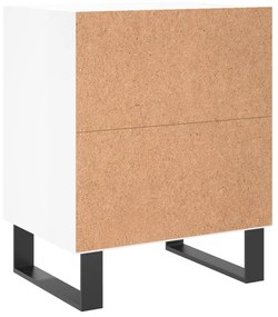 Comodini 2 pz Bianco Lucido 40x30x50 cm in Legno Multistrato