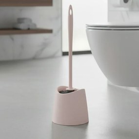 Portascopino wc da appoggio rosa con setole nere