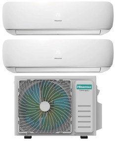 Condizionatore a muro multisplit inverter HISENSE Dual Apple Pie 4.2Kw 14000 14000 BTU classe raffreddamento A++, classe di riscaldamento A+, bianco