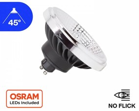 Lampada AR111 15W, Angolo 45°, Nera Colore  Bianco Caldo 2.700K