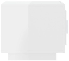Tavolino da salotto bianco lucido 51x50x45 cm legno multistrato
