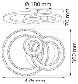 Wofi 11791 - Plafoniera LED dimmerabile RIO LED/24,5W/230V 3000K