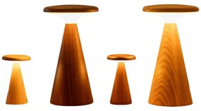 Lampada da tavolo LED di colore naturale con paralume in legno (altezza totale 21 cm) Sylva – Gingko