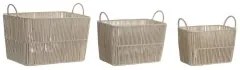Set di Cestini DKD Home Decor Beige Metallo Cotone (39 x 29 x 31 cm)