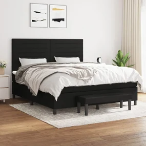 Giroletto A Molle Con Materasso Nero 160x200 Cm İn Tessuto /