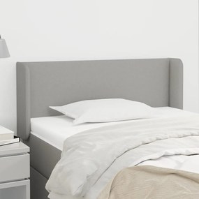 Testiera Ad Orecchio Grigio Chiaro 93x16x78/88 Cm İn Tessuto /