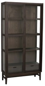 Vetrina marrone in rovere con ante scorrevoli 100x203 cm Hazelton - Rowico