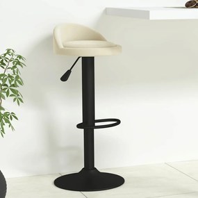 Sgabello Da Bar Crema İn Velluto /