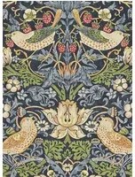 Morris & Co Carta da parati Strawberry Thief - Indigo/ Mineral