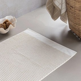 Tappetino da bagno in tessuto bianco e beige 50x80 cm Grid - Mette Ditmer Denmark