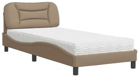 Letto con materasso cappuccino 80x200 cm similpelle