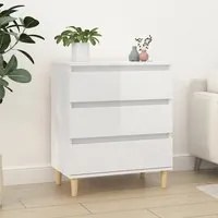 Credenza Bianco Lucido 60x35x70 cm in Legno Multistrato 823042