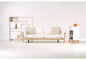 Libreria bianca con bordo in legno 140x143 cm Southbury - Woodman