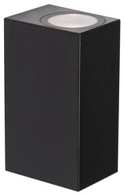 Lampada da parete esterna moderna in plastica nera 2 luci - Baleno