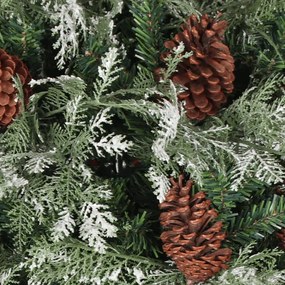 Albero di Natale con Pigne Verde e Bianco 120 cm in PVC e PE