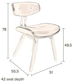 Sedia Wallnut nera Blackwood - Dutchbone