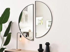 Specchio a semicerchio di design L.50 x H.100 cm in Metallo Nero - Lotto di 2 - GAVRA