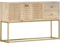 Credenza Oro 120x30x75 cm Legno Massello di Mango 286500