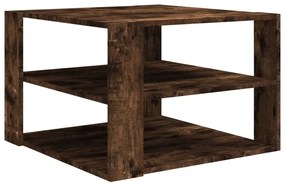 Tavolino da Salotto Rovere Fumo 60x60x40 cm Legno Multistrato