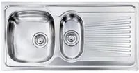 Lavello MONDIAL 100x50 2 vasche destre+ gocciolatoio ACCIAIO INOX 011555.D1.01.2018