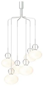 Rizzatto Cluster 6 Lampadario Satin Silver/Opal - Nuura