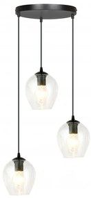 Lampadario a Sospensione in Acciaio e Vetro ISTAR 3 BL PREMIUM 3xE27 Colore delle Sfere Trasparente