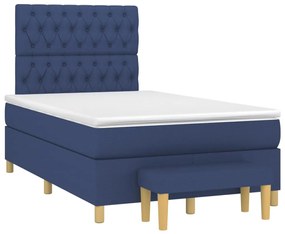 Giroletto A Molle Con Materasso Blu 120x190 Cm İn Tessuto /
