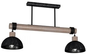 Lampadario su corda ERIK 2xE27/60W/230V Marrone nero