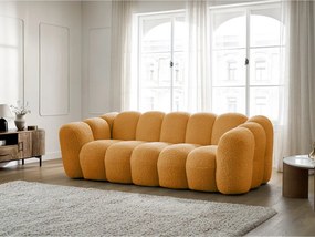 Divano color senape con rivestimento in bouclé 232 cm Hippolyte – Bobochic Paris