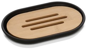 Porta sapone da appoggio nero in abs e bambù Surf