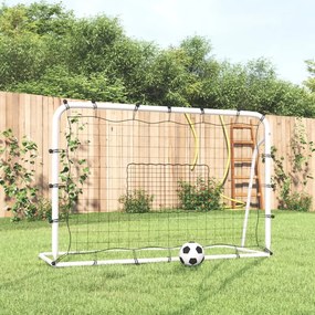 Rete Rimbalzante Calcio Bianca E Nera 184x61x123cm Acciaio E Pe /