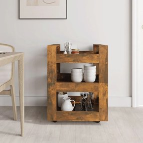Carrello da cucina rovere fumo 60x45x80 cm legno multistrato