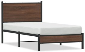 Giroletto Senza Materasso İn Metallo Rovere Marrone 80x200 Cm /