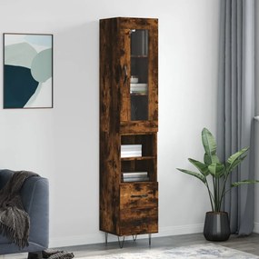 Credenza Rovere Fumo 34,5x34x180 Cm İn Legno Multistrato /